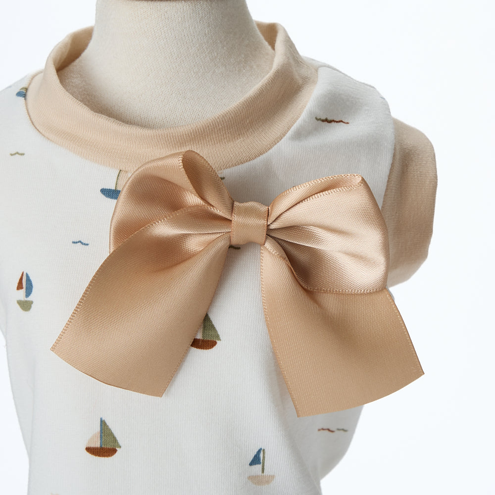 【即納2026春夏新作】NAUTIC T-S BOW BEIGE|犬服|春夏|Tシャツ