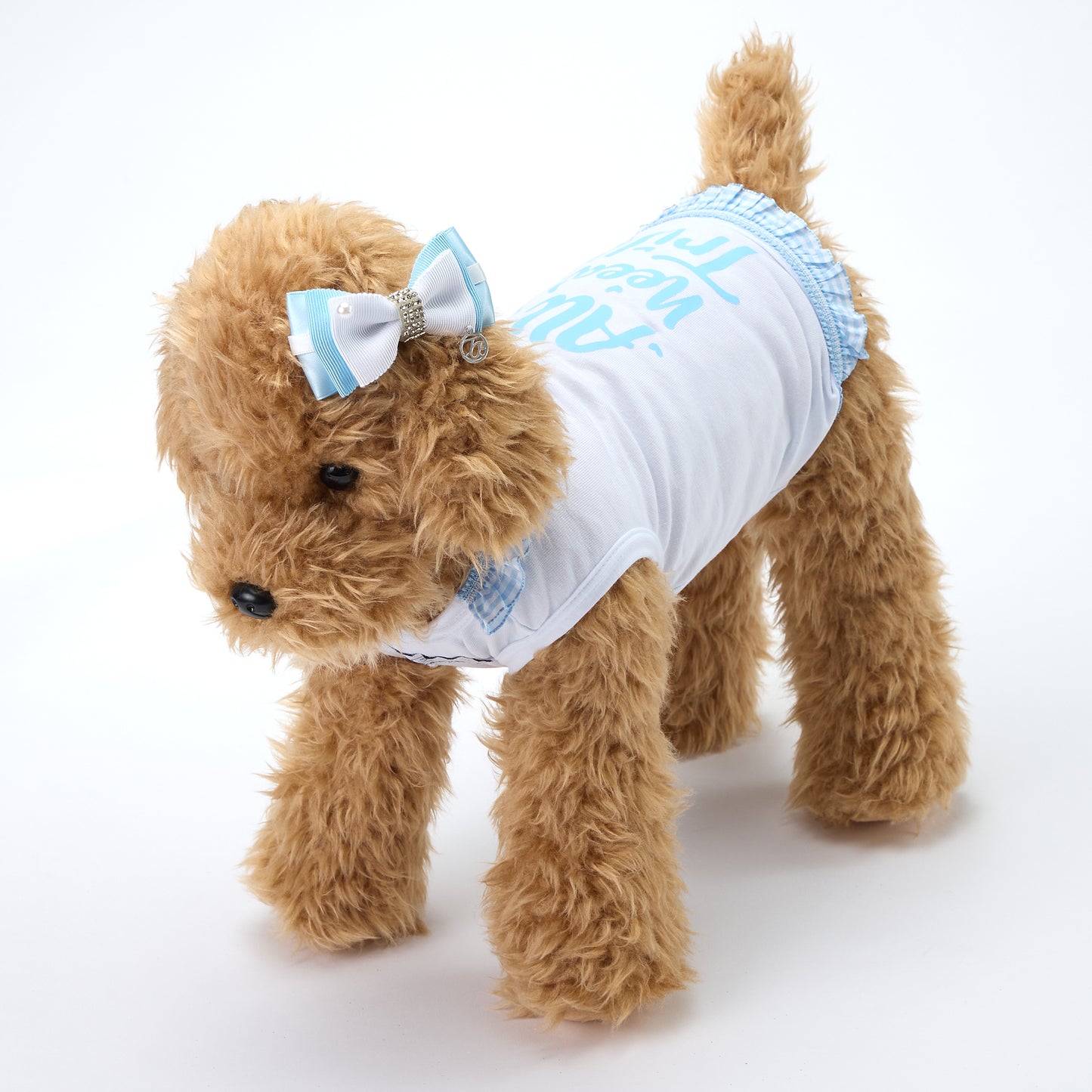 【即納】IDURRE RIBBON AZZURRO 犬服/ヘアアクセサリー/バレッタ