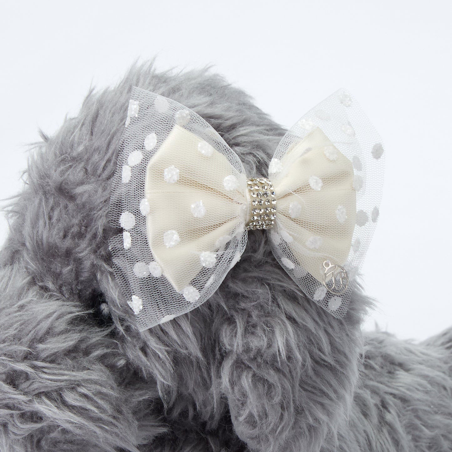 【即納】NELIA RIBBON AVORIO 犬服/ヘアアクセサリー/バレッタ