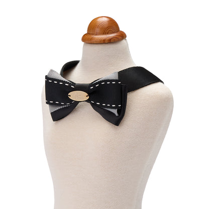 【Lino Cammino新作】Noir Stitch Ribbon　ノアールステッチリボン／ヘアリボン／ヘアアクセサリー／犬服