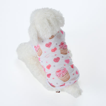 【即納2026春夏新作】CUTE CUPCAKE T-S ROSA｜犬服｜春夏｜Tシャツ