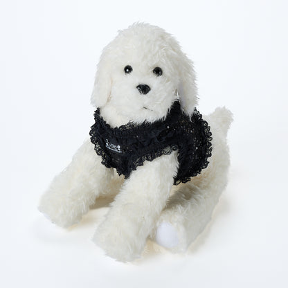 【即納2026春夏新作】AQUILINA LACE NERO（BLACK）ハーネス・リードセット ｜犬服｜春夏｜ハーネス｜リード