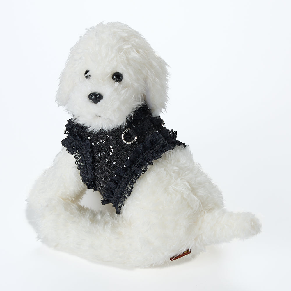 【即納2026春夏新作】AQUILINA LACE NERO（BLACK）ハーネス・リードセット ｜犬服｜春夏｜ハーネス｜リード
