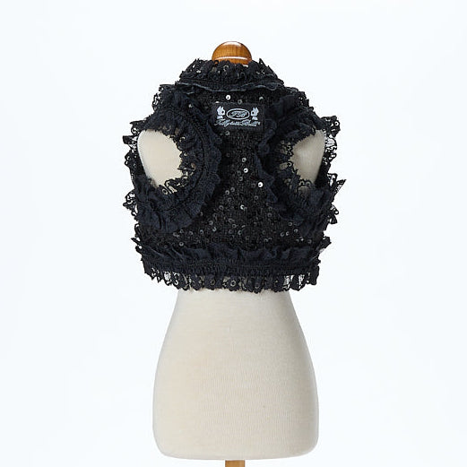 【即納2026春夏新作】AQUILINA LACE NERO（BLACK）ハーネス・リードセット ｜犬服｜春夏｜ハーネス｜リード