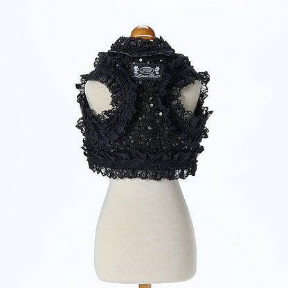 【即納2026春夏新作】AQUILINA LACE NERO（BLACK）ハーネス・リードセット ｜犬服｜春夏｜ハーネス｜リード