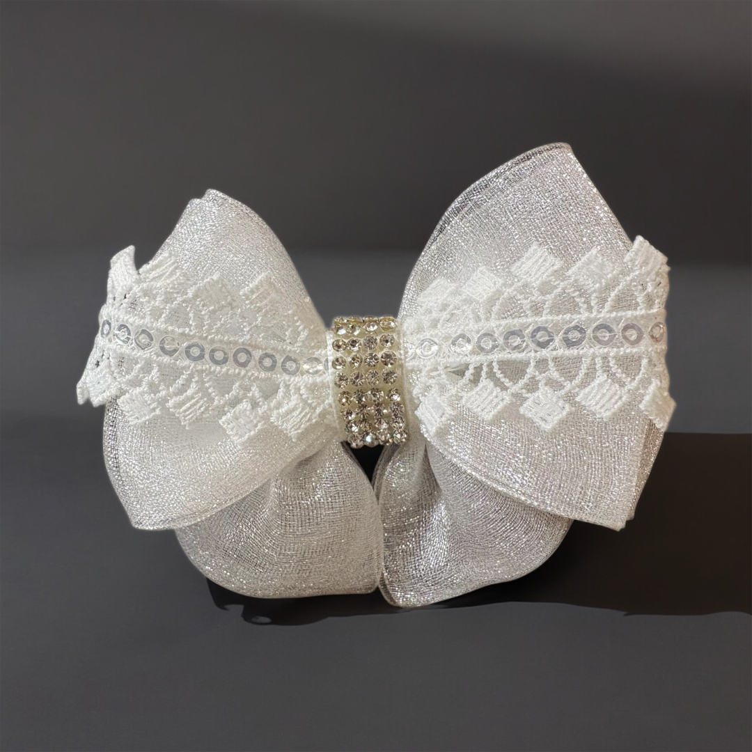 【LinoCammino】Prillino Bianco　リボン／ヘアアクセサリー／ヘアリボン／ヘッドアクセサリー